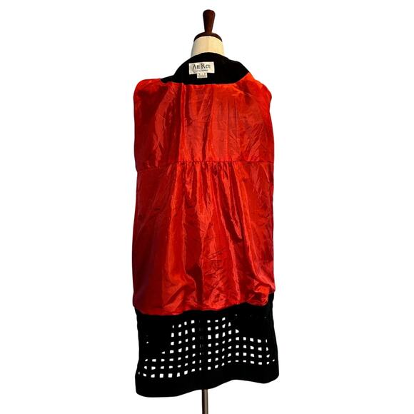 An Ren New York Jacket 1/2 Sleeve Black Cotton 2 Pockets Lined Basket Weave S - Picture 9 of 10